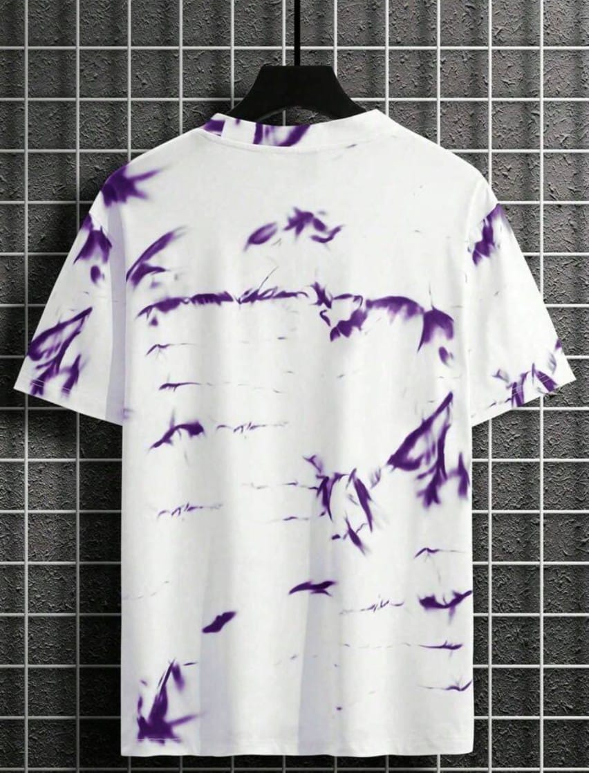 Spab Men & Women Printed Casual Purple, White T-Shirt