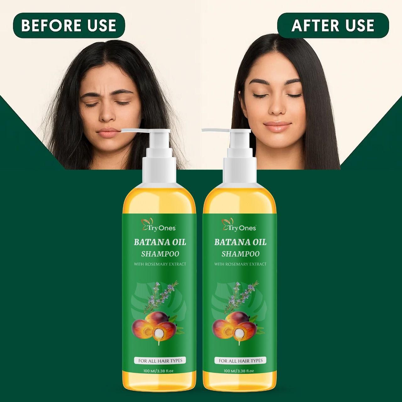 TryOnes BATANA OIL SHAMPOO with Rosemary Extract (Pack of 2)